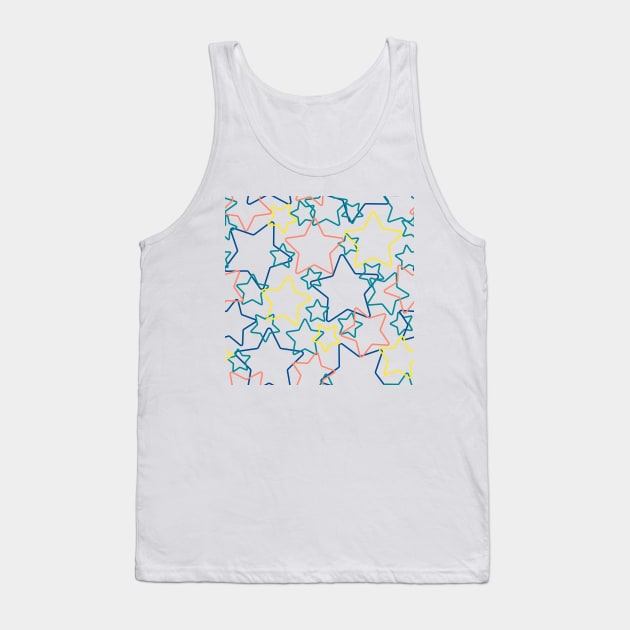 Silhouettes of multicolor stars Tank Top by marufemia